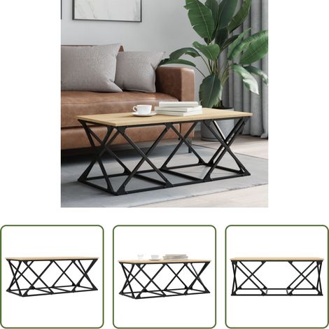 Table basse chêne sonoma - Table basse chêne sonoma 100x49x40 cm bois d'ingénierie (1/5)