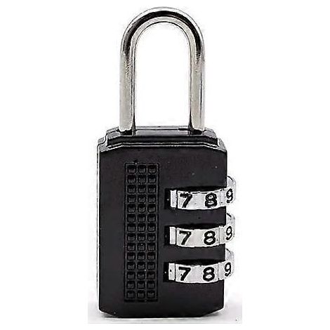 Cadenas à combinaison sans clé à 3 chiffres, facile à paramétrer pour une mini-boîte, noir.