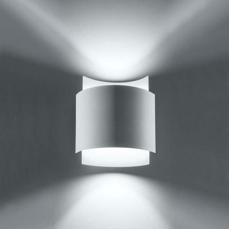 Up Down Leuchte Innen Wandlampe Treppenhaus Wandleuchte weiss, aus Stahl in weiß, indirekte Beleuchtung, 1x G9, LxBxH 23x22x11 cm (1/5)