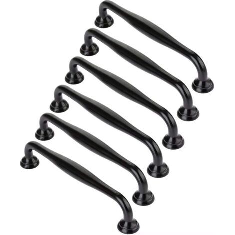 Tiradores negros para muebles, robustos y minimalistas tiradores de aleación de zinc para cajones de cocina (distancia entre orificios: 96 mm).