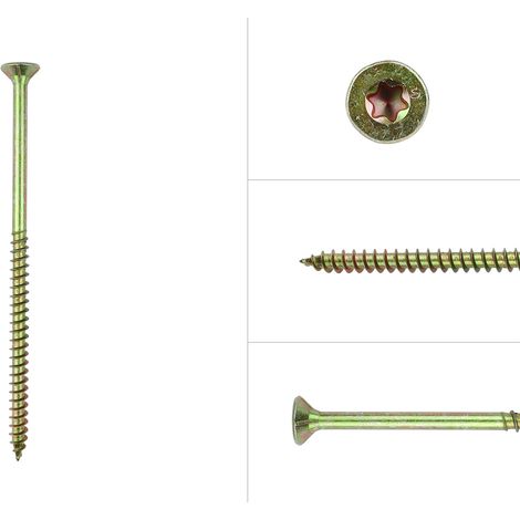 Vis pour panneaux agglomérés galvanisées jaunes 6 x 120 mm Torx