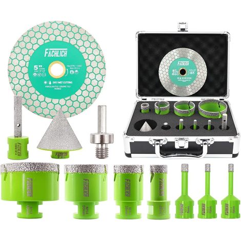 Fliesenbohrer Set Diamant M14 6 8 20 68mm Keramik Marmor GRÖSSE 5 (1/5)