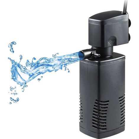 Innenfilter für Aquarien – 1 Stück – Biochemischer Schwamm – Pumpe mit 600 l/h Förderleistung – Für Fische und Schildkröten – 55–150 l (1/5)