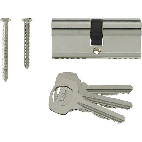 Yale Locks Euro Double Cylinder Kitemark 40 X 50 (100Mm) Nickel Plated Visi (1/2)