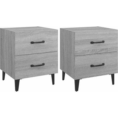 Maison Exclusive - Mesita de noche 2 unidades gris sonoma 40x35x4 (1/5)