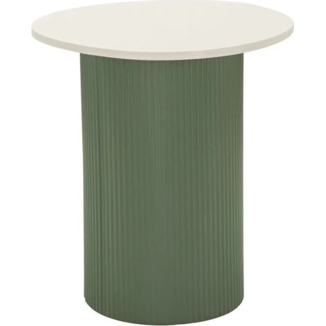 Tavolino da Caffè 45 cm Metallo Piano MDF Marmo Sintetico Verde Bianco