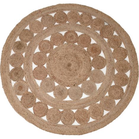 Jute-Teppich, Ø 150 cm, gemustert