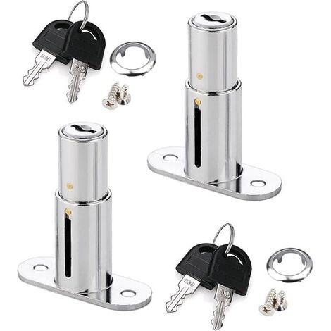 Cerradura de cilindro para muebles, cajones y armarios: cilindro de seguridad para muebles y buzones con liberación por resorte. (1/5)