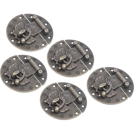Lot de 5 fermoirs de verrouillage de boîte en alliage antique pour boîte à outils, boîte en bois, boîte-cadeau, armoire (1/5)
