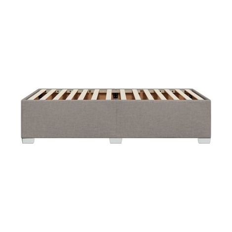 Cadre de lit taupe (sans matelas), 80 × 200 cm, tissu, tissu doux et respirant, pour chambre, confort quotidien, assemblage rapide (1/5)