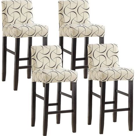Housse imperméable 4 pièces pour tabouret de bar avec dossier. housse pour chaise de salle à manger pivotante. housse extensible pour chaise de bar haute (1/5)