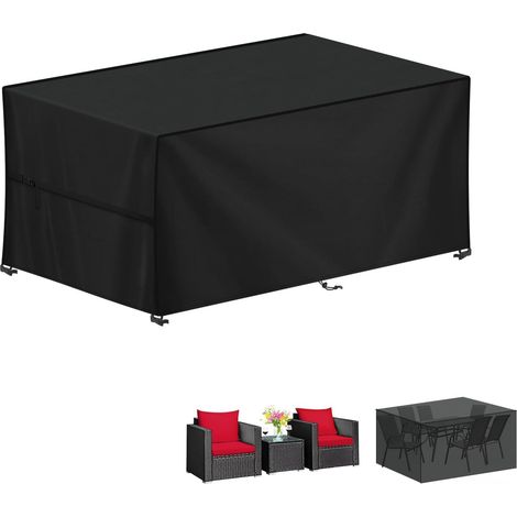 Housse Table de Jardin, 150x90x90cm Bâche Salon de Jardin Housses Protection Salon de Jardin Imperméable Bache Table de Jardin, Anti-UV, 420D Oxford Housse Table Exterieur (1/5)