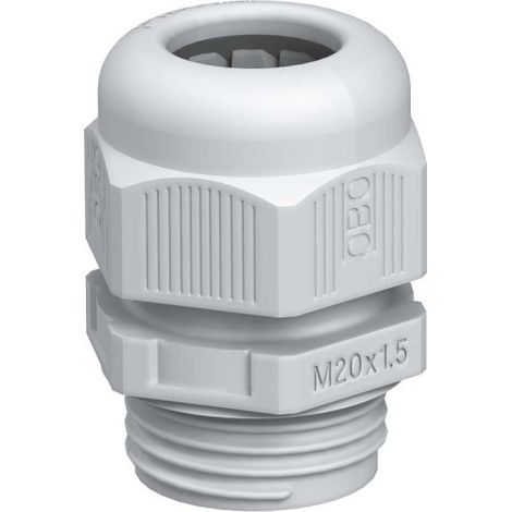 OBO Bettermann Racor de cable totalmente métrico M32 Poliamida gris plateado RAL 7001, 2022851