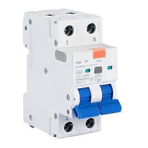 Disjoncteur RCBO 1P+N 20A 30mA type AC avec coupure rapide en cas de défaut et triple protection pour usage domestique ou commercial (1/5)