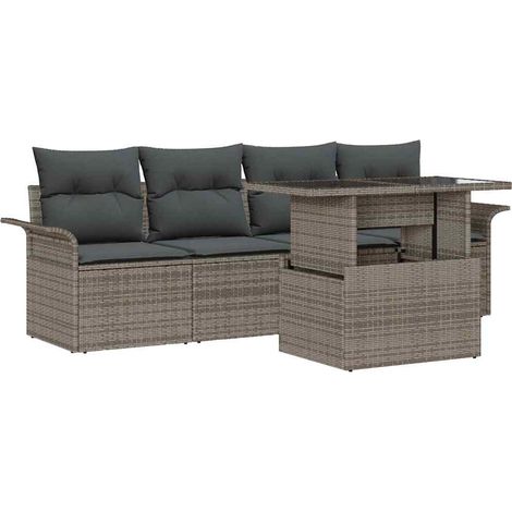 Maison Exclusive - Gartensofa-set mit Kissen mit Speicher 5 pcs G