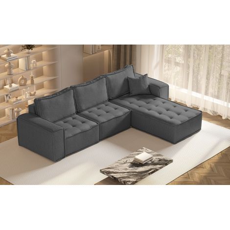 Kaiser Möbel L-förmige Bohoo-Maxi-Ecke in zeitlosem Design Dunkelgrau Rechts (1/5)