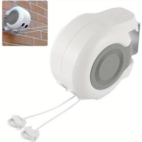 Séchoir à Linge Télescopique 26 m – Double Ligne Rétractable, Étendoir Rotatif Coupe-Vent Épaissi, pour Intérieur et Extérieur (1/5)