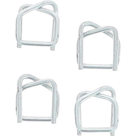 Boucles acier galva pour feuillard textile, largeur 13 mm, boîte de 1000 pièces - Corderie Mesnard