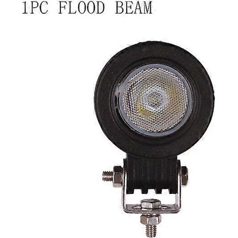 Projecteur de travail LED 10 W 12 V/24 V 5 cm (2 pouces) pour mini-voiture, camion, quad, moto, 4x4, tracteur, vélo, clignotant, antibrouillard, phare de route, projecteur rond. (1/5)
