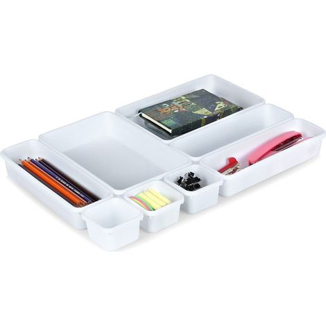 Organizador modular de cajones blanco, 8 piezas. (1/5)