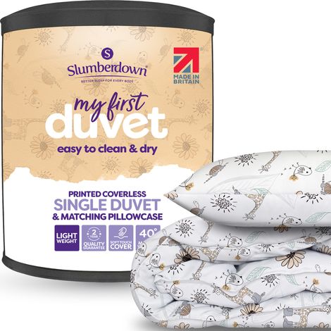 Slumberdown Kids Animal Print Coverless Comfort Duvet, 4.5 Tog, Single