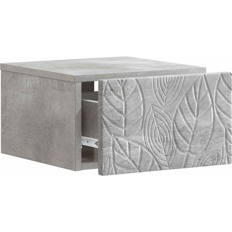 Comodino Armadio da Notte Mobiletto da notte a muro Grigio Cemento 49 x 34,5 x 20 cm (1/5)