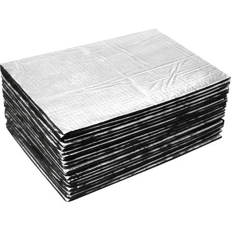 20er-Packung Akustik- und Wärmedämm-Autofußmatten, selbstklebend, 250 × 180 × 5 mm, Alubutyl, vibrationsdämpfend, feuerfest, wasserdicht (1/5)