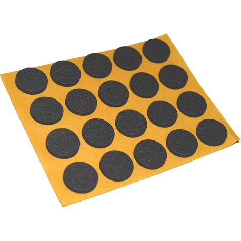 Antiscivolo "Mussit" tondi in EPDM adesiva nera Ø 9 mm. - spessore 2,5 mm. - 45 pz.