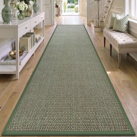Tapis Couloir Antidérapant et Absorbant 80x300cm Vert Paillasson Fin, Tapis de Porte Profil Bas, Anti-Boue, Facile à Nettoyer, pour Entrée, Cuisine et Couloir (1/5)
