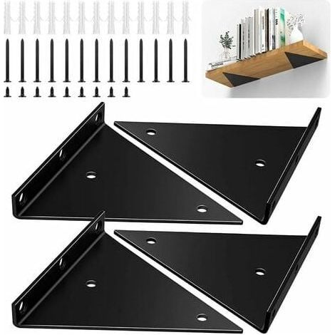Packs Floating Shelf Brackets Bracket Shelves Space-Saving Triangle Hidden for Home Decor 4 inch 4 (1/5)