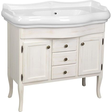 Sapho Retro - Meuble pour lavabo 890x800x480 mm, blanc antique 1621 (1/5)