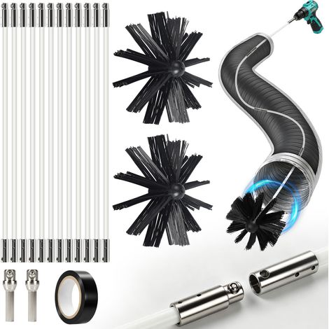 4,8m Kit de Ramonage avec Hérisson Ramonage 150mm et 1/4" Embout Hexagonal (1/5)