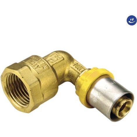 Tiemme - Raccordo Curvo/Gomito Femmina 3/4" Ø20 Multistrato A Pressare Gas