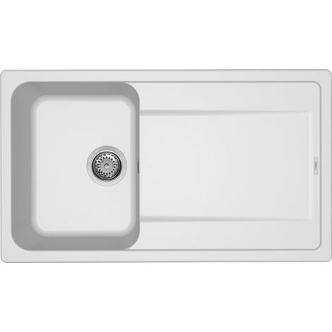ELLECI Lavello da Incasso 1 Vasca a Gocciolatoio Life 400 Granitek Bianco (1/5)