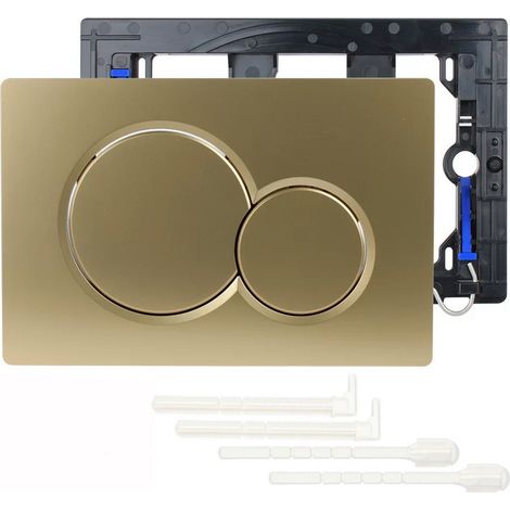 Toilet-Spülplatte Sigma01 Dual-Stopp für Spülkasten in mattem Gold, Kunststoff & Metall