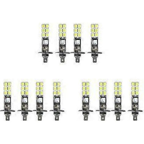 Kit de 12 bombillas LED H1 6000K Super White de 80W para faros antiniebla y luces de carretera. (1/5)