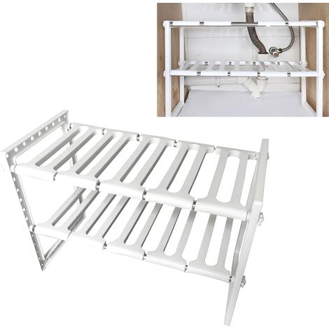Under Sink Storage Rack, Retractable Kitchen Organizer, Multifunctional Design Under Sink Organizer, Ideal for Pots, Pans, Bottles (1/5)