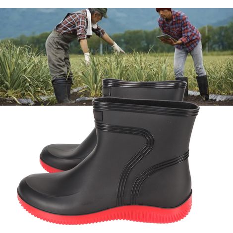 Bottes de pluie mi-mollet tendance pour hommes, bottes de pluie basses, imperméables et antidérapantes, chaussures en caoutchouc pour la cuisine, la pêche, les lavages de voitures, chaussures individu (1/5)