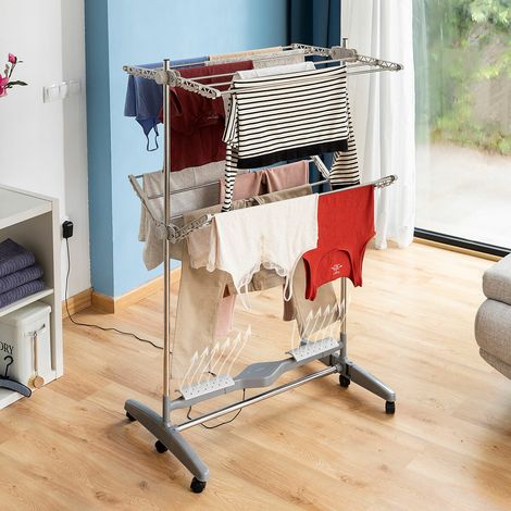 Etendoir à linge innova goods pliable gris 24 W (1/5)