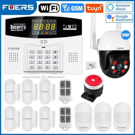 (Pack 8) Système d'alarme antivol Wi-Fi/GSM pour maison connectée, écran LCD couleur (1/5)