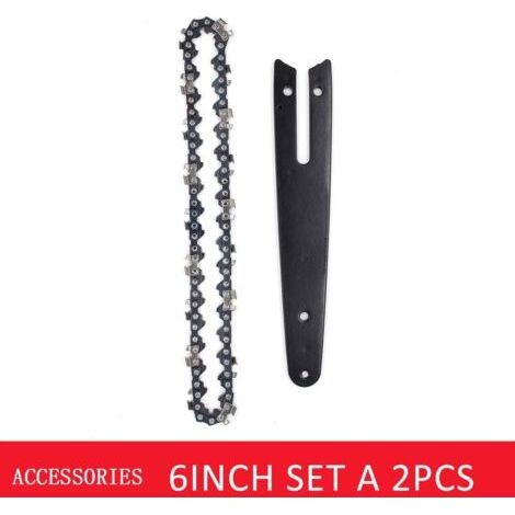 1 pieza de cadena de 6 pulgadas, 1 juego de guías para mini sierra eléctrica, accesorios duraderos para motosierra (1/4)