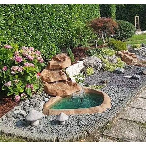 Cascata in vetroresina da giardino azzurra cm 320x165x35 litri 3000 (1/3)