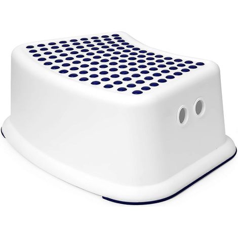 Marchepied bleu pour garçons - Idéal pour l'apprentissage de la propreté, les salles de bains, les chambres, les salles de jeux, les cuisines et les salons. (1/4)