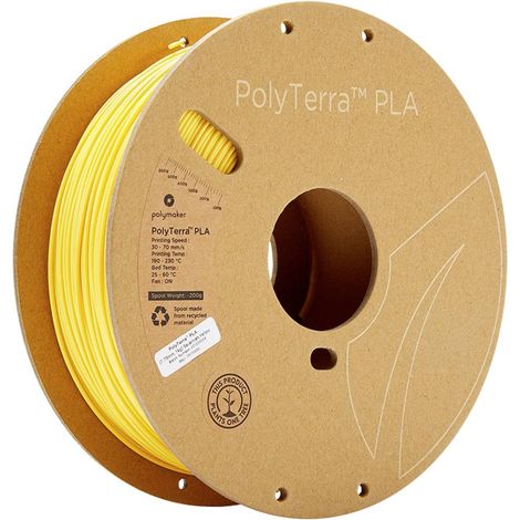 Polymaker 70850 PolyTerra PLA Filamento per stampante 3D Plastica PLA contenuto di plastica ridotto 1.75 mm 1000 g Gial (1/5)