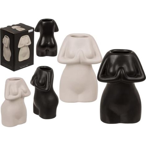 Vase / Vase en céramique - Corps féminin - Beige (1/5)