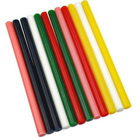 12 Heißkleber Klebesticks 11,2mm x 200mm farbig bunt (1/3)