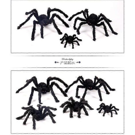 Halloween-Spinne (90 cm), haarige Spinne, Riesenspinne + Halloween-Spinnendekoration, gruselige Spinnen in Übergröße, Halloween-Spinne für draußen (1/5)