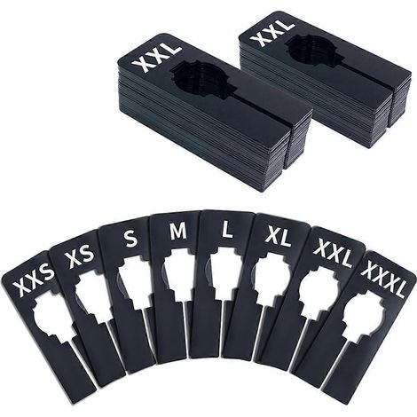 Lot de 40 portants rectangulaires en plastique noir pour vêtements - (1/5)