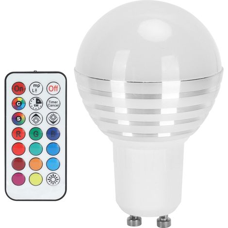 LED RGB 3W GU10 à changement de couleur avec télécommande