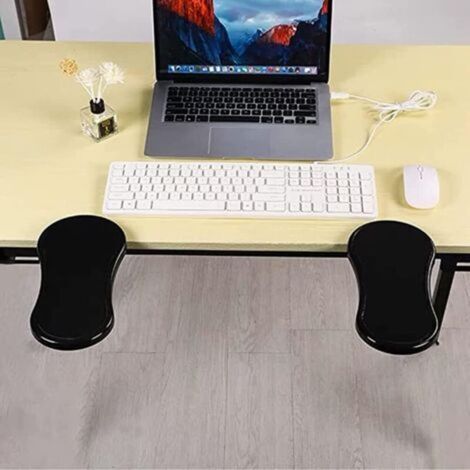 Accoudoir d'ordinateur pour bureau, repose-poignet ergonomique réglable pour clavier, rallonge d'accoudoir rotatif pour table, chaise de bureau (couleur : noir, taille : 1 pièce) (1/5)